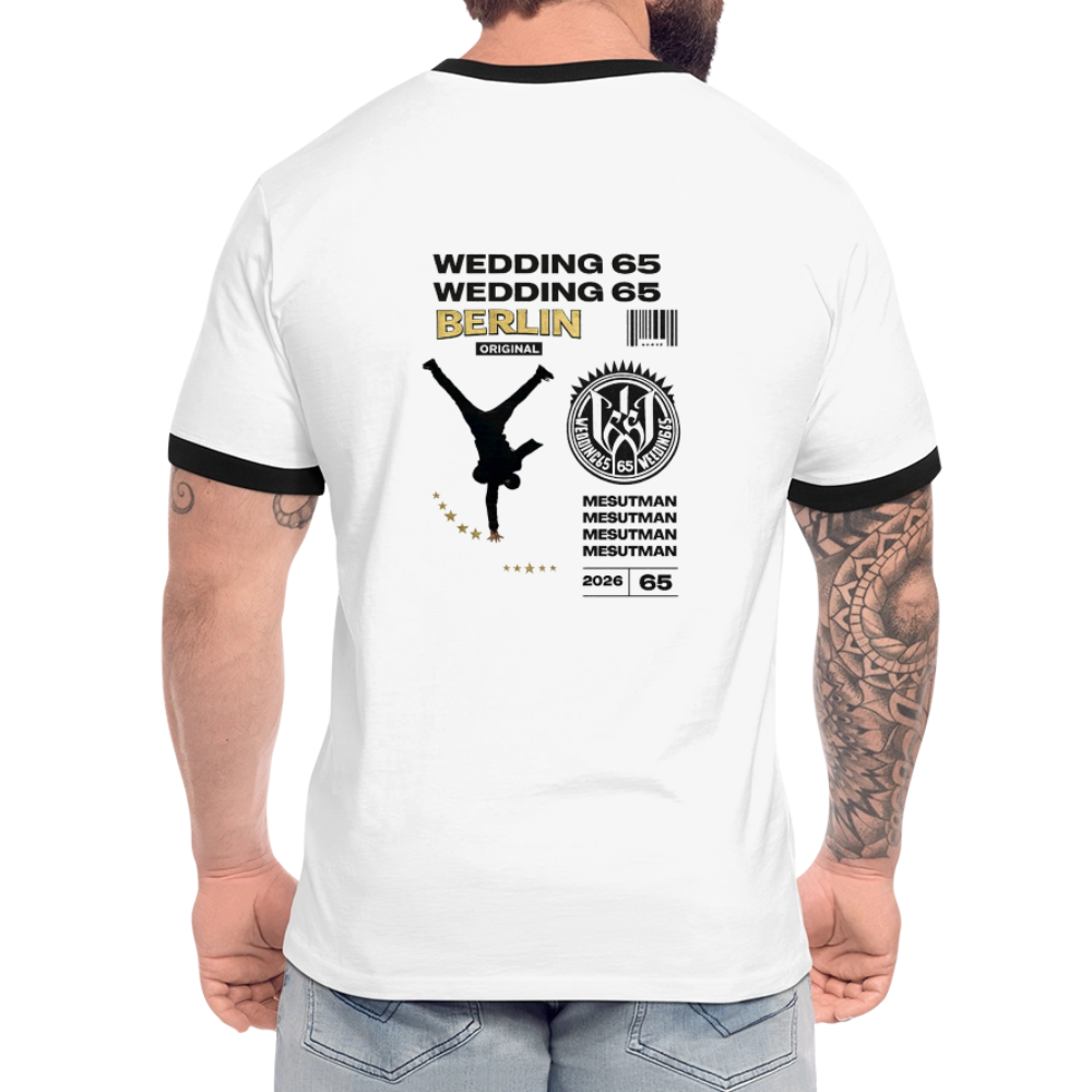 2026 Mesutman Wedding 65 Männer Kontrast-T-Shirt - Weiß/Schwarz