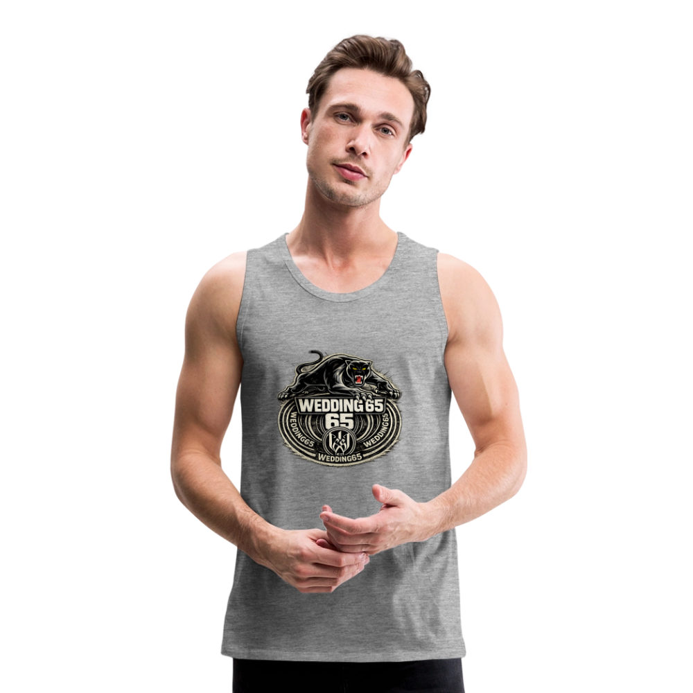 Panther Wedding 65 Männer Premium Tank Top - Grau meliert