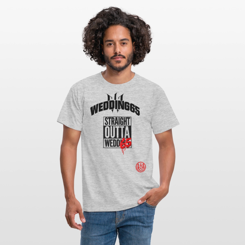 Straight Fill Wedding65 Männer T-Shirt - Grau meliert