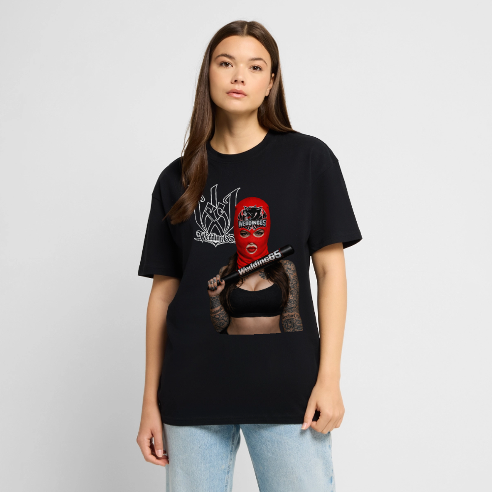 Red Baseball Wedding65 Heavy Oversize T-Shirt - Schwarz