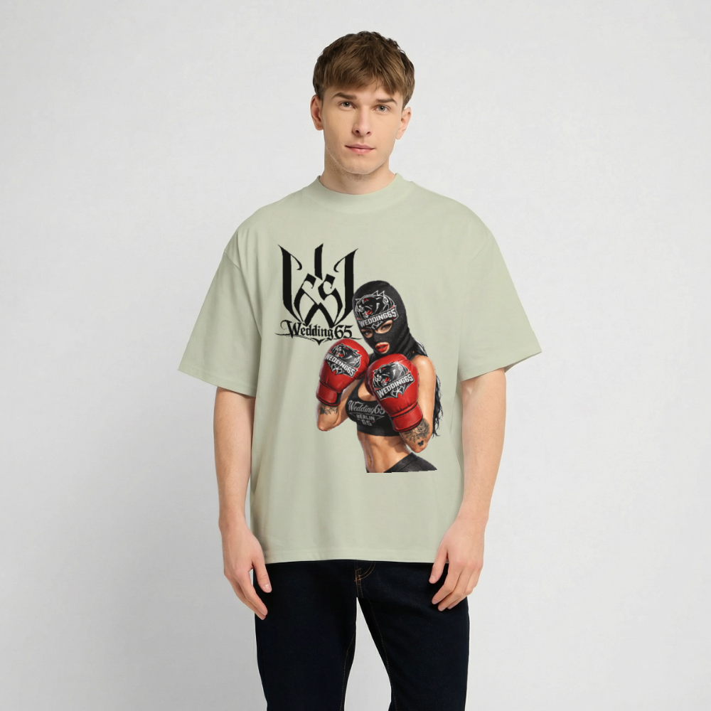 Boxer Wedding65 Heavy Oversize T-Shirt - Leichtes Salbeigrün 