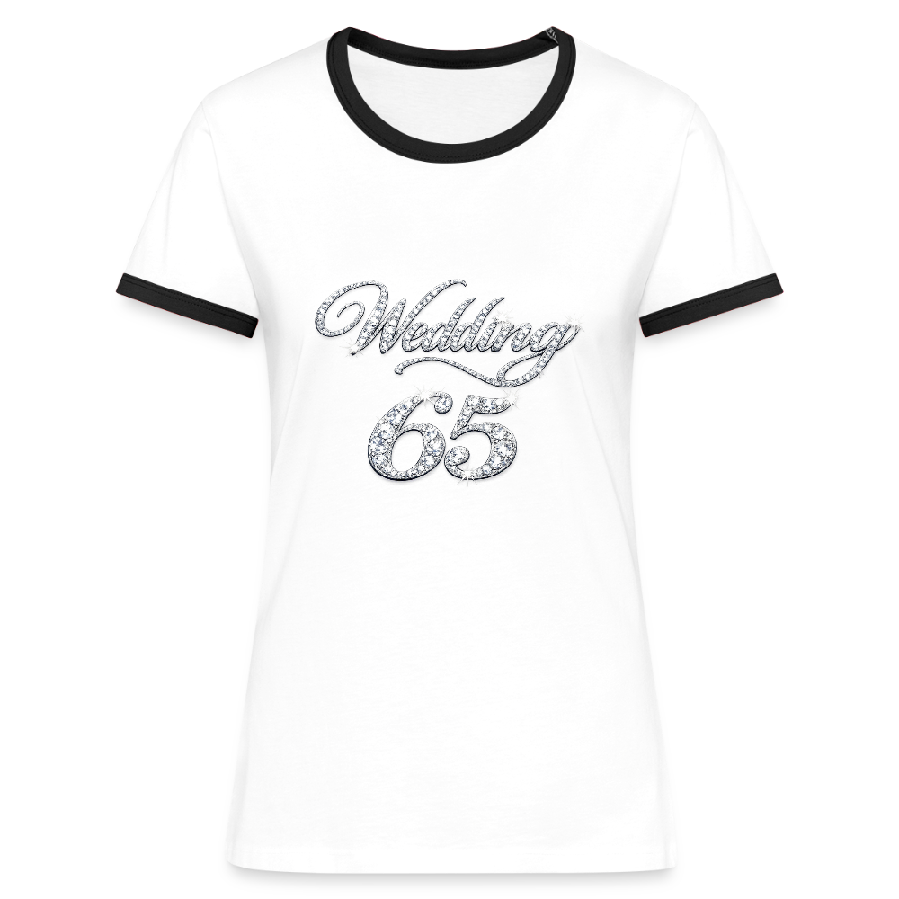 Wedding 65 Bling Frauen Kontrast-T-Shirt - Weiß/Schwarz