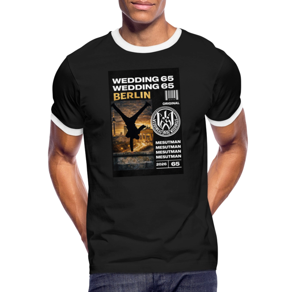 Mesutman Wedding 65 Männer Kontrast-T-Shirt - Schwarz/Weiß