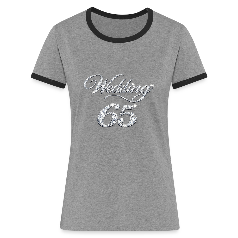 Wedding 65 Bling Frauen Kontrast-T-Shirt - Grau meliert/Schwarz
