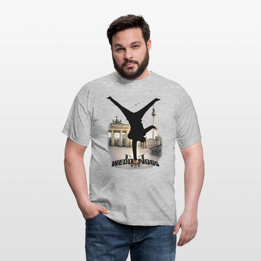 Berlin Sight Skyline Wedding 65 Männer T-Shirt - Grau meliert