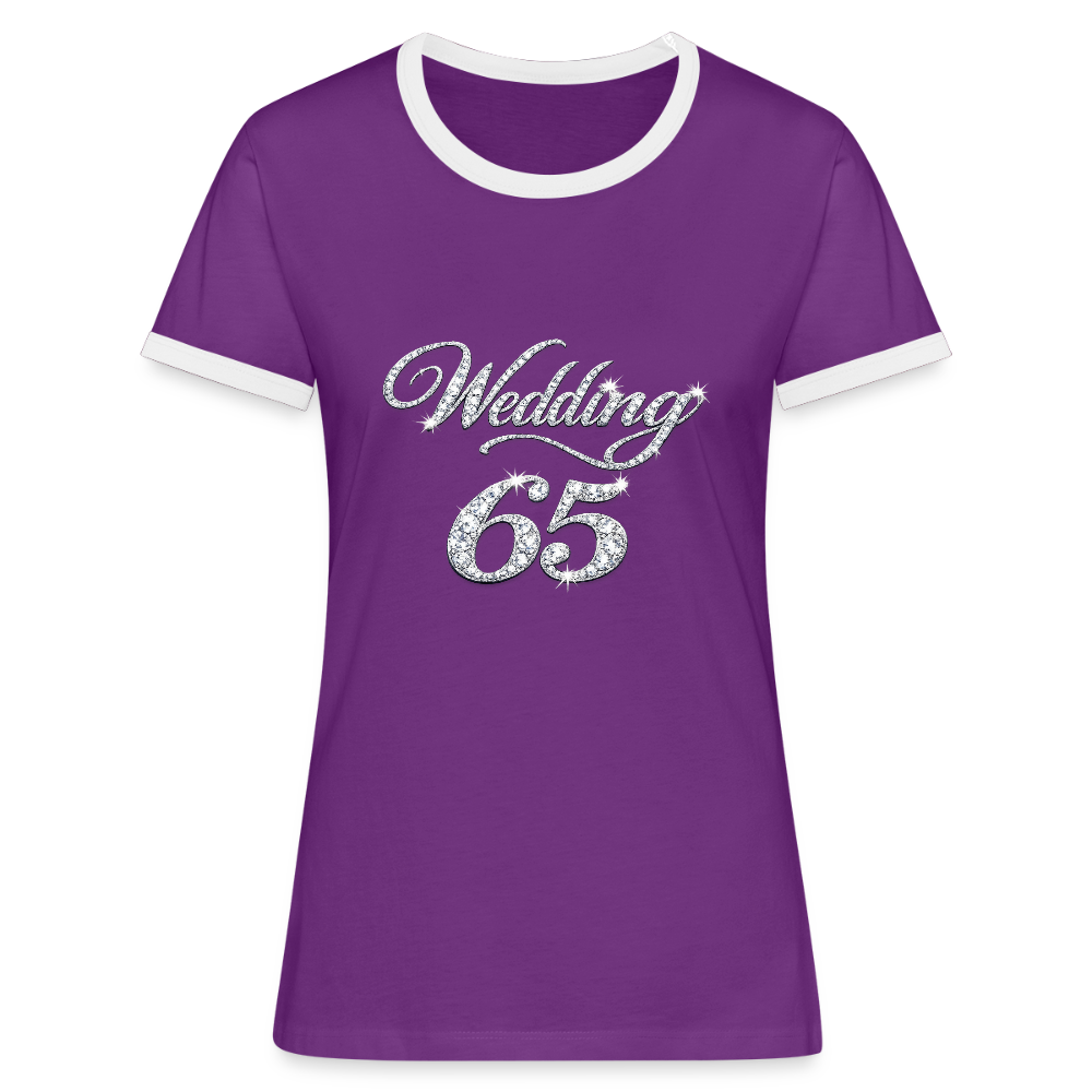 Wedding 65 Bling Frauen Kontrast-T-Shirt - Lila/Weiß
