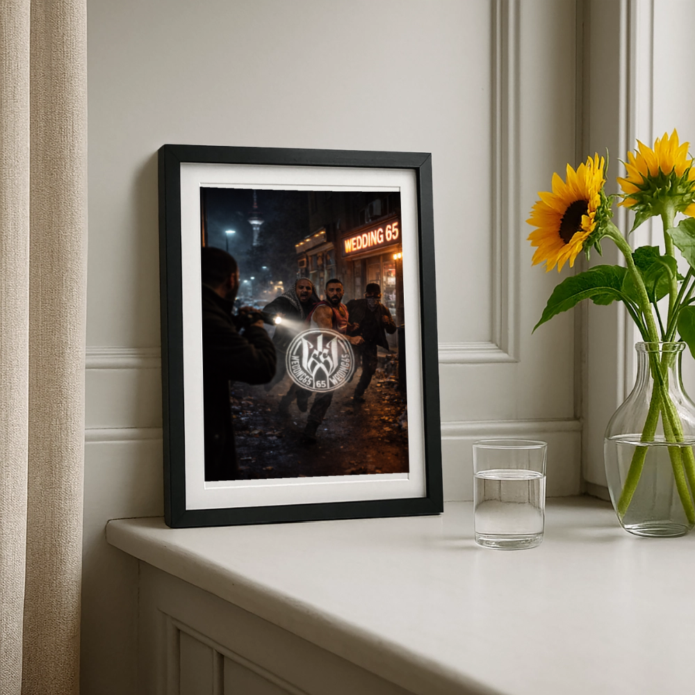 Gerahmtes Wedding 65 Poster (27 × 37 cm) - Schwarz
