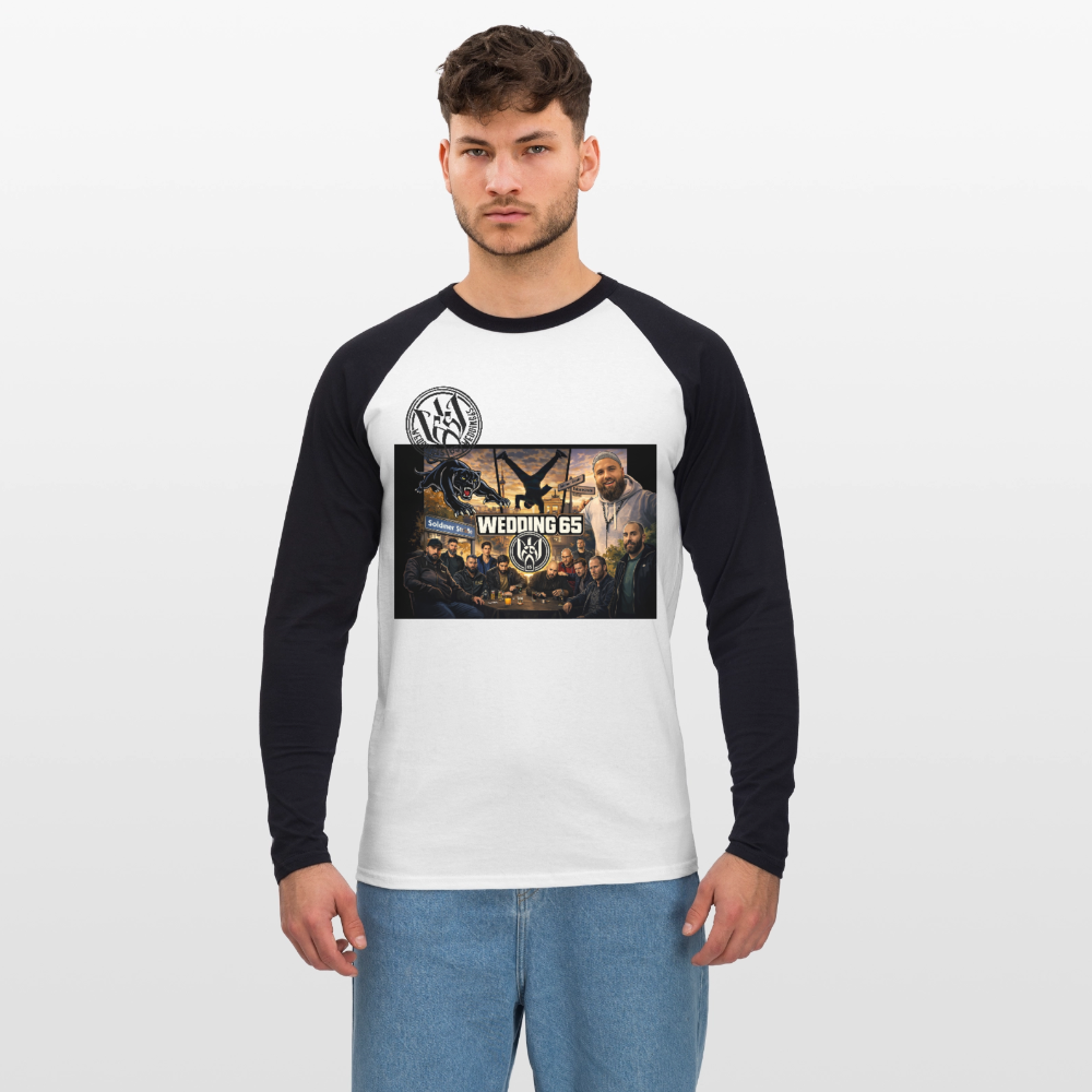 Wedding 65 Soldiner/Kolonie Männer Baseballshirt langarm - Weiß/Schwarz