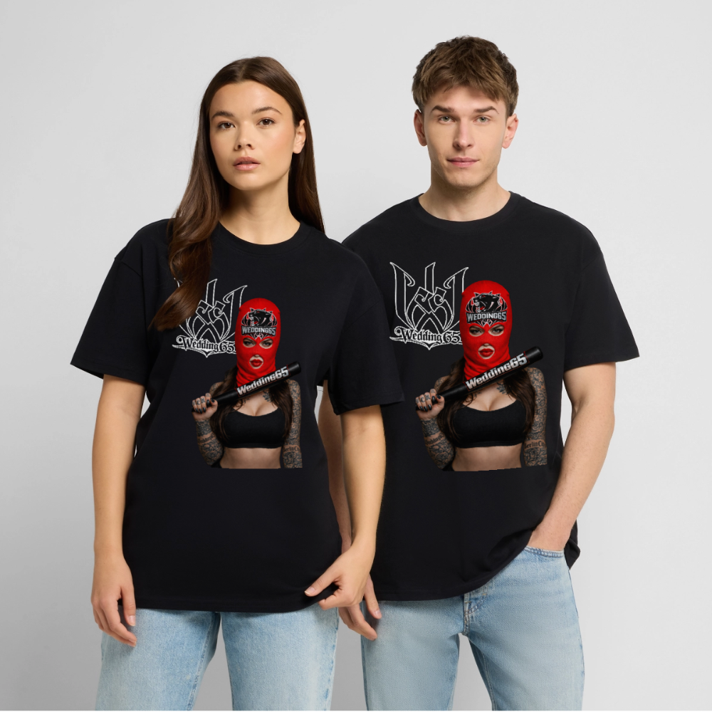 Red Baseball Wedding65 Heavy Oversize T-Shirt - Schwarz