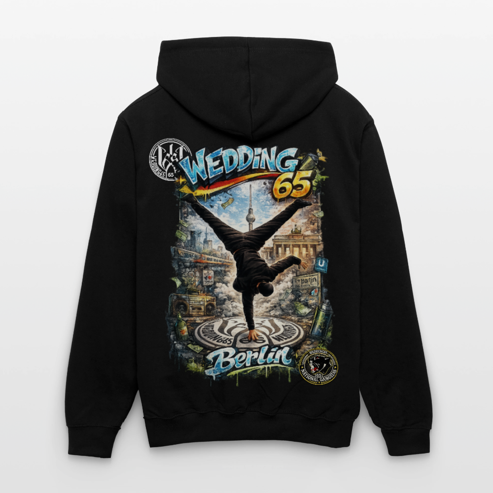 Wedding65 Kombo Kontrast-Hoodie - Schwarz/Grau meliert