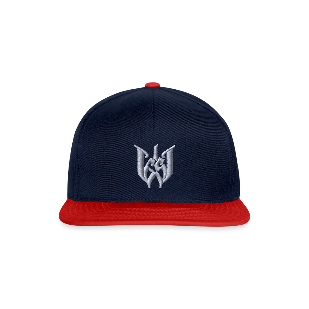Wedding65 Strick Snapback Cap - Navy/Rot