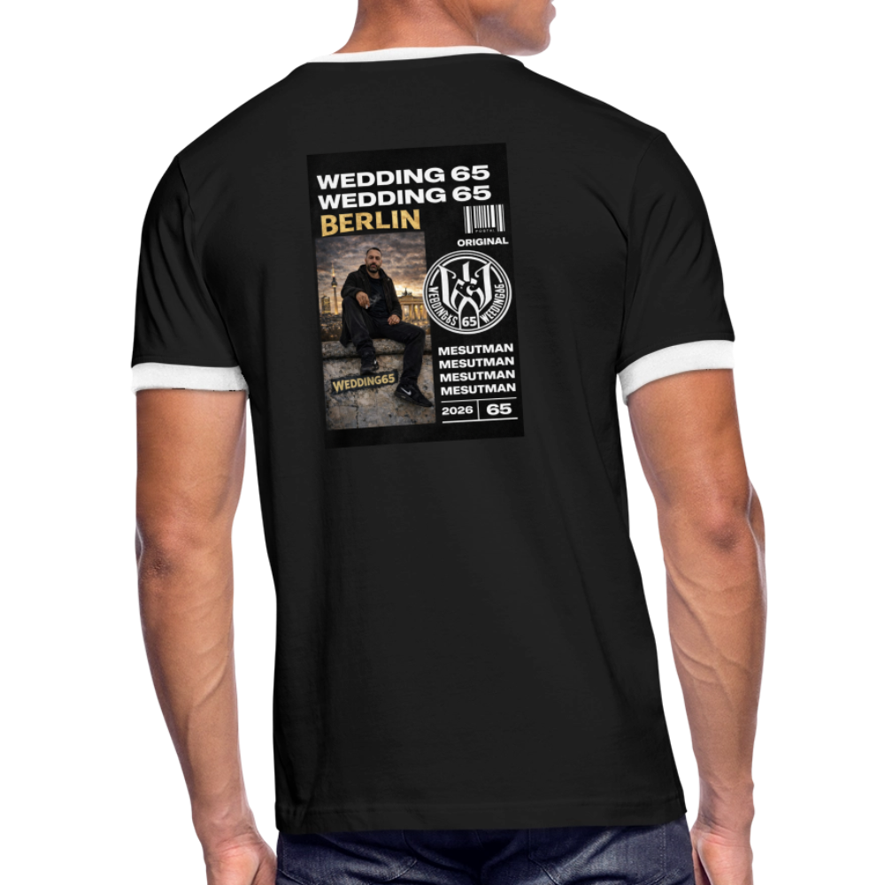 Mesutman Wedding 65 Männer Kontrast-T-Shirt - Schwarz/Weiß