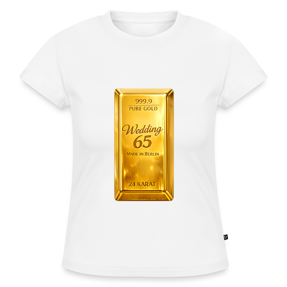 Gold Wedding65 SLIM FIT Frauen Organic T-Shirt - Weiß