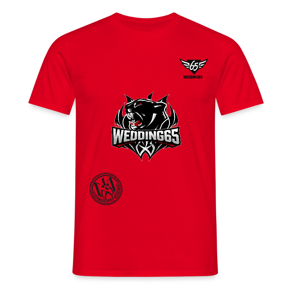 3 Logo's Wedding65 Männer T-Shirt - Rot