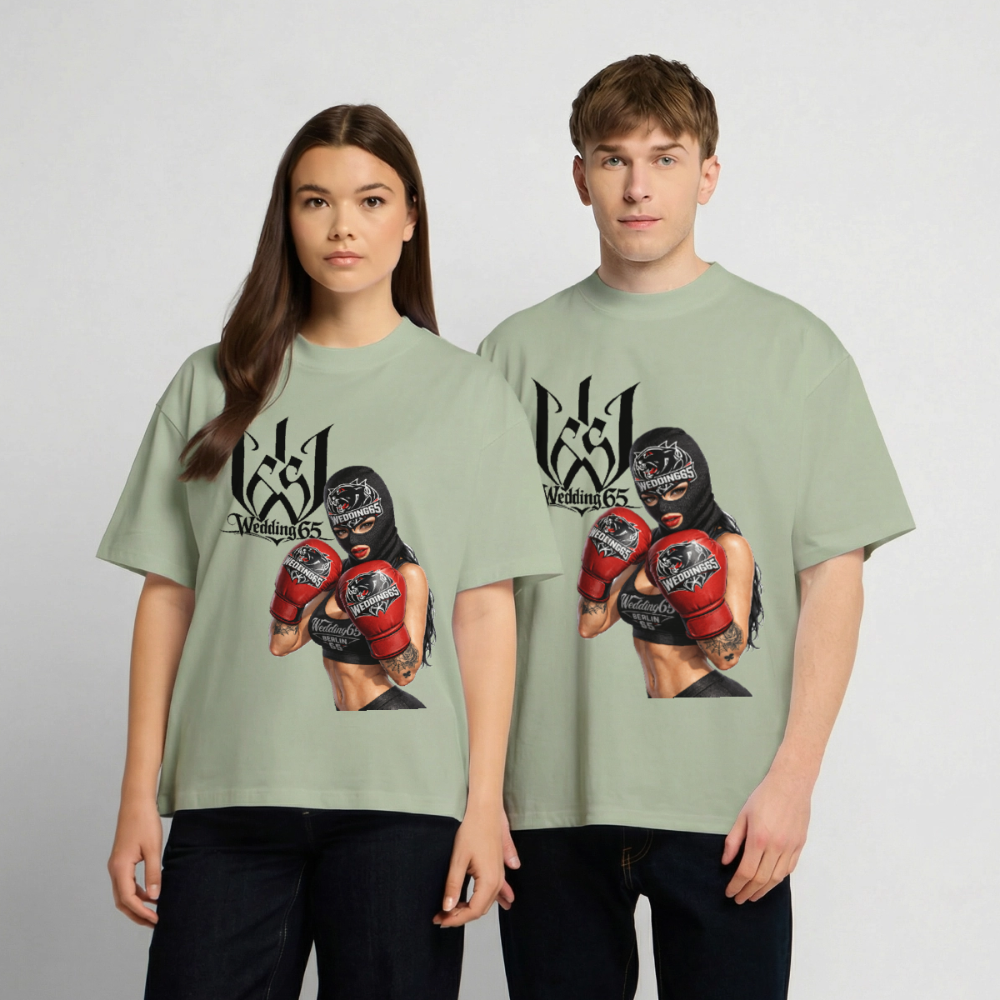 Boxer Wedding65 Heavy Oversize T-Shirt - Leichtes Salbeigrün 
