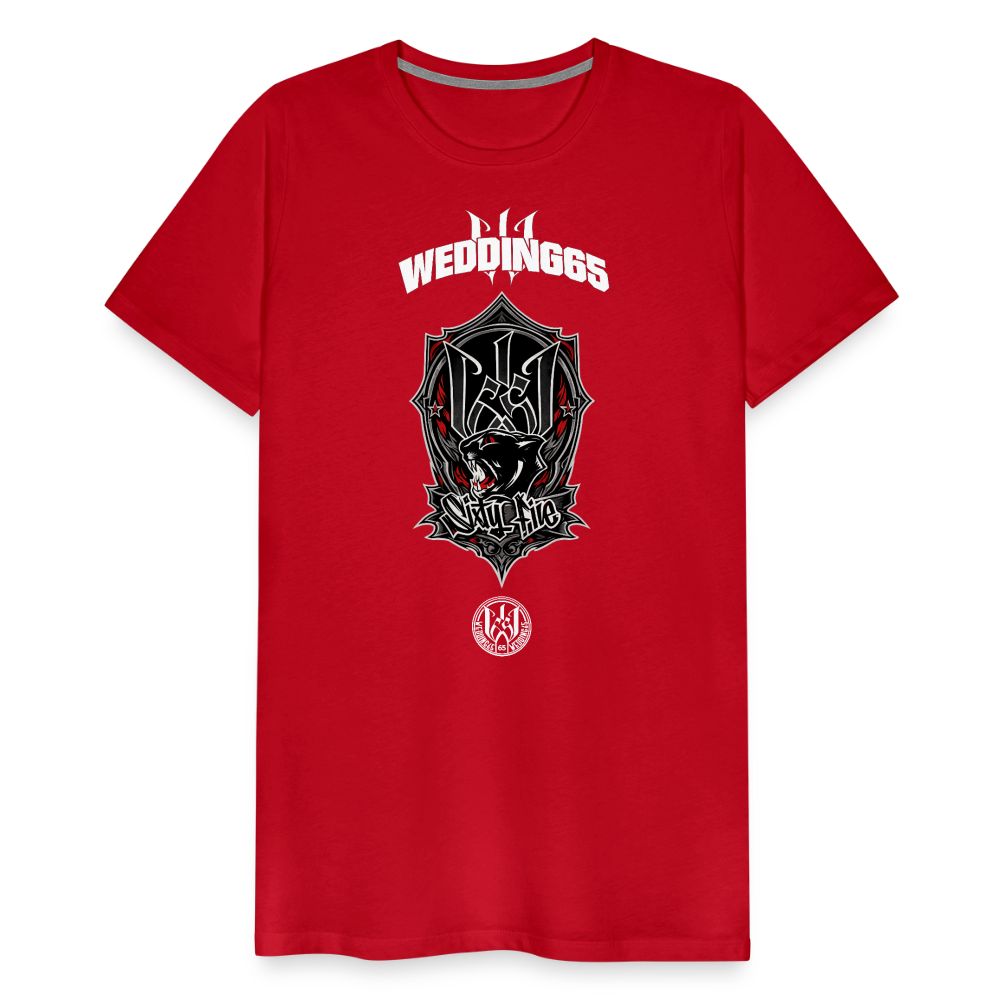 Red Panther Logo Wedding65 Männer Premium T-Shirt - Rot