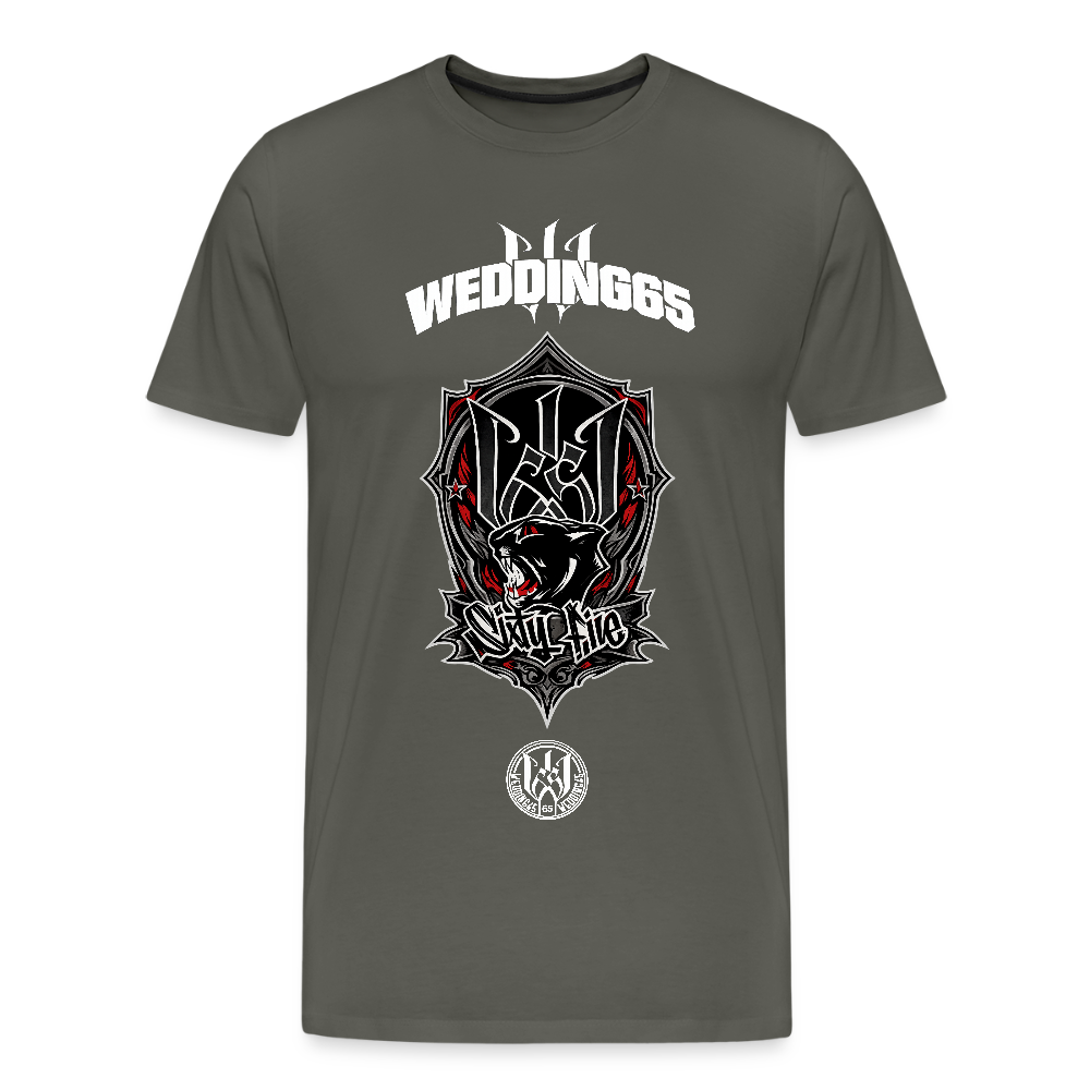 Red Panther Logo Wedding65 Männer Premium T-Shirt - Asphalt