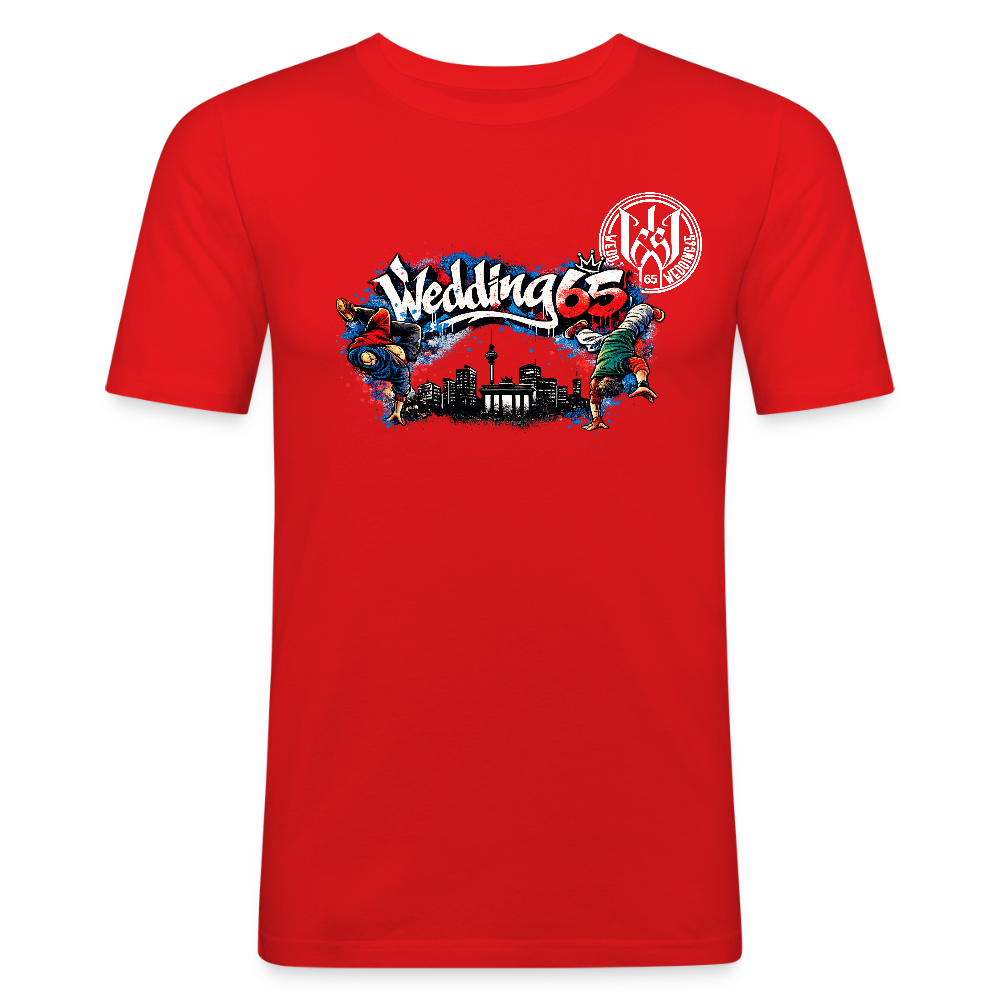 Wedding65 BreakCity Männer Slim Fit T-Shirt - Rot