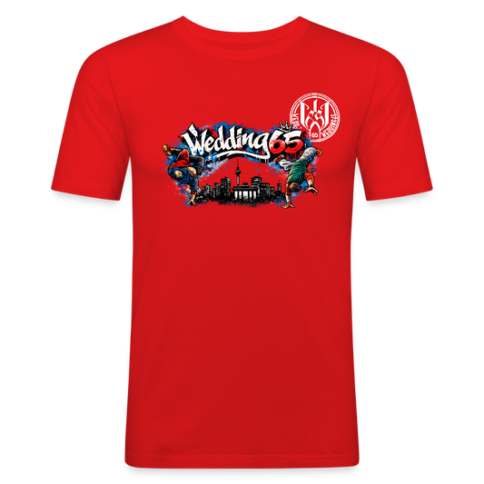 Wedding65 BreakCity Männer Slim Fit T-Shirt - Rot