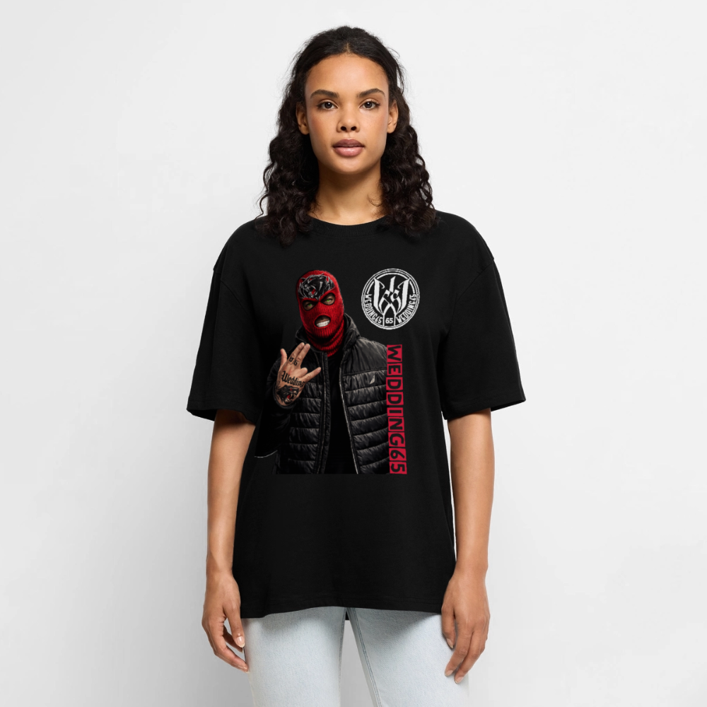 Red Mask Wedding65 Unisex Premium Oversized Bio T-Shirt - Schwarz