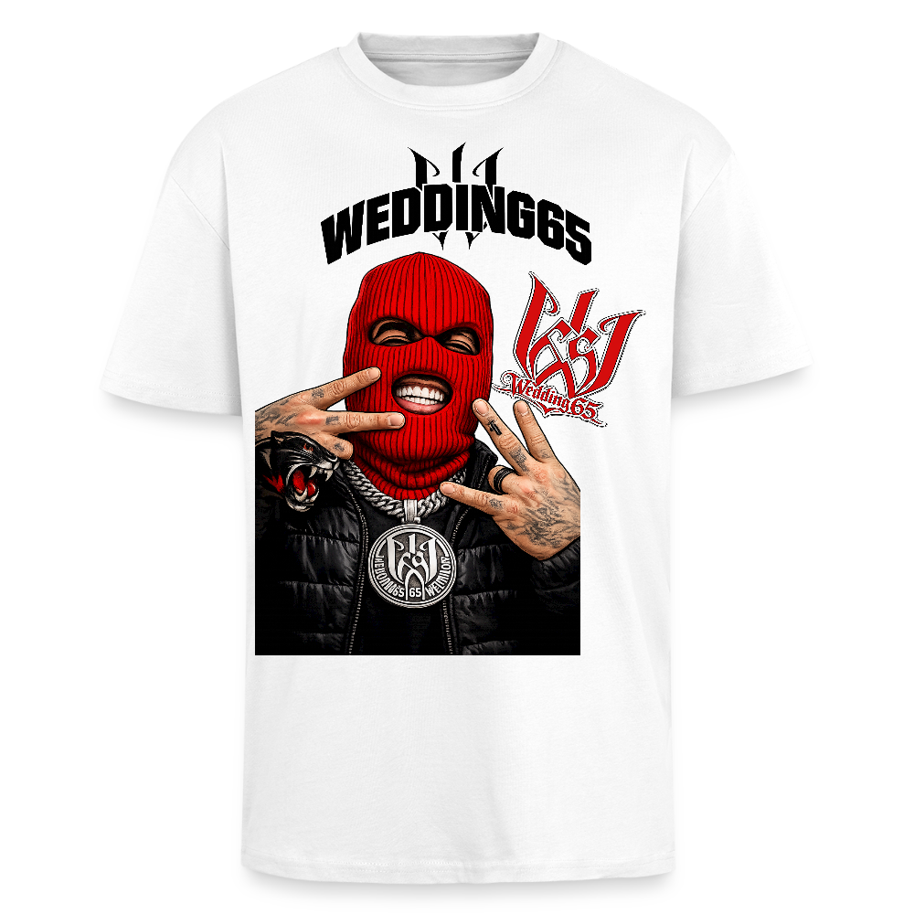 Red Mask White Wedding65 Heavy Oversize T-Shirt - Weiß