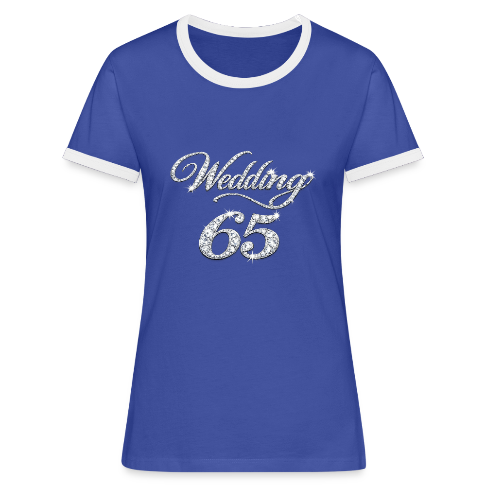 Wedding 65 Bling Frauen Kontrast-T-Shirt - Blau/Weiß
