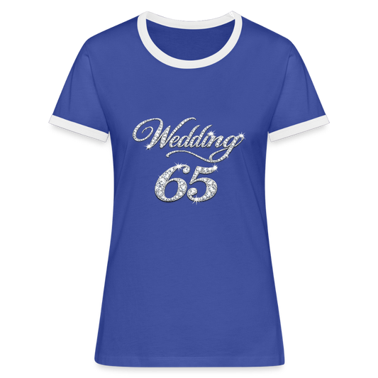 Wedding 65 Bling Frauen Kontrast-T-Shirt - Blau/Weiß