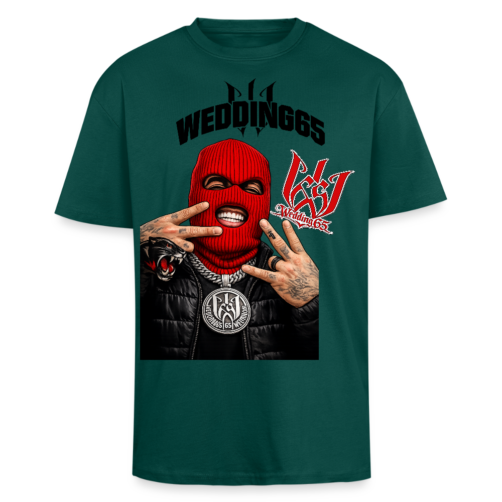 Red Mask White Wedding65 Heavy Oversize T-Shirt - hunter Green