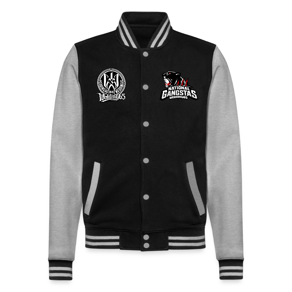 W65 Wedding65 College-Sweatjacke - Schwarz/Grau meliert