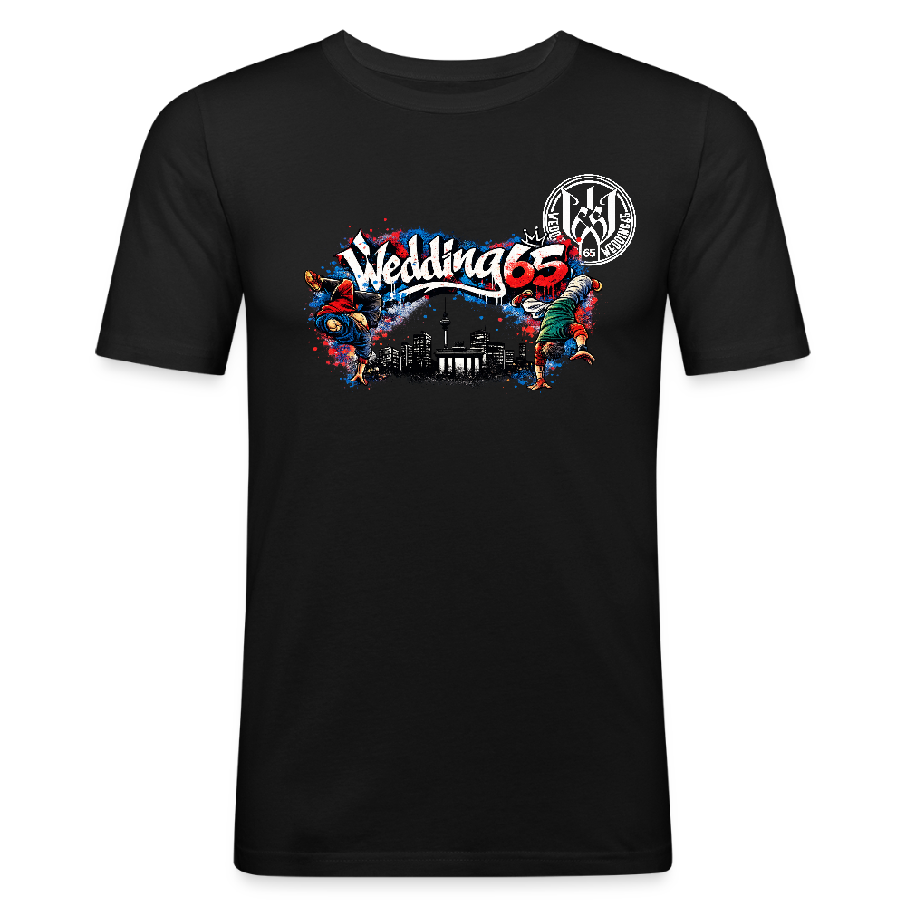 Wedding65 BreakCity Männer Slim Fit T-Shirt - Schwarz