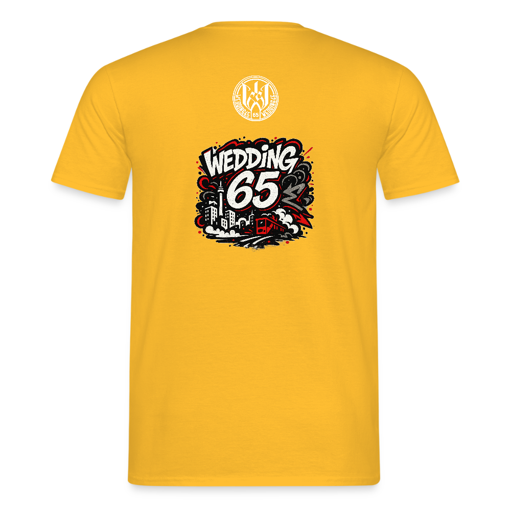 Männer BLACK Graffiti Wedding 65 T-Shirt - Gelb