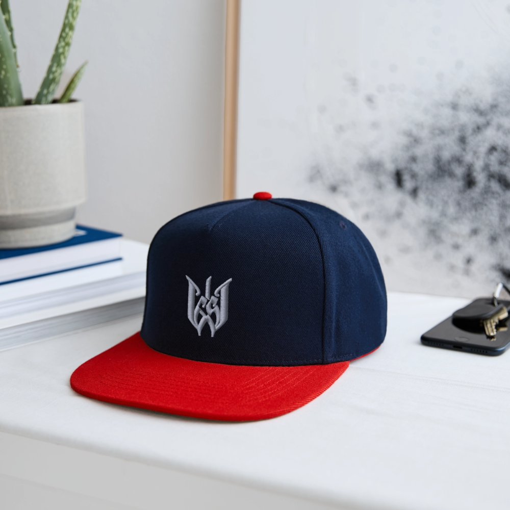 Wedding65 Strick Snapback Cap - Navy/Rot