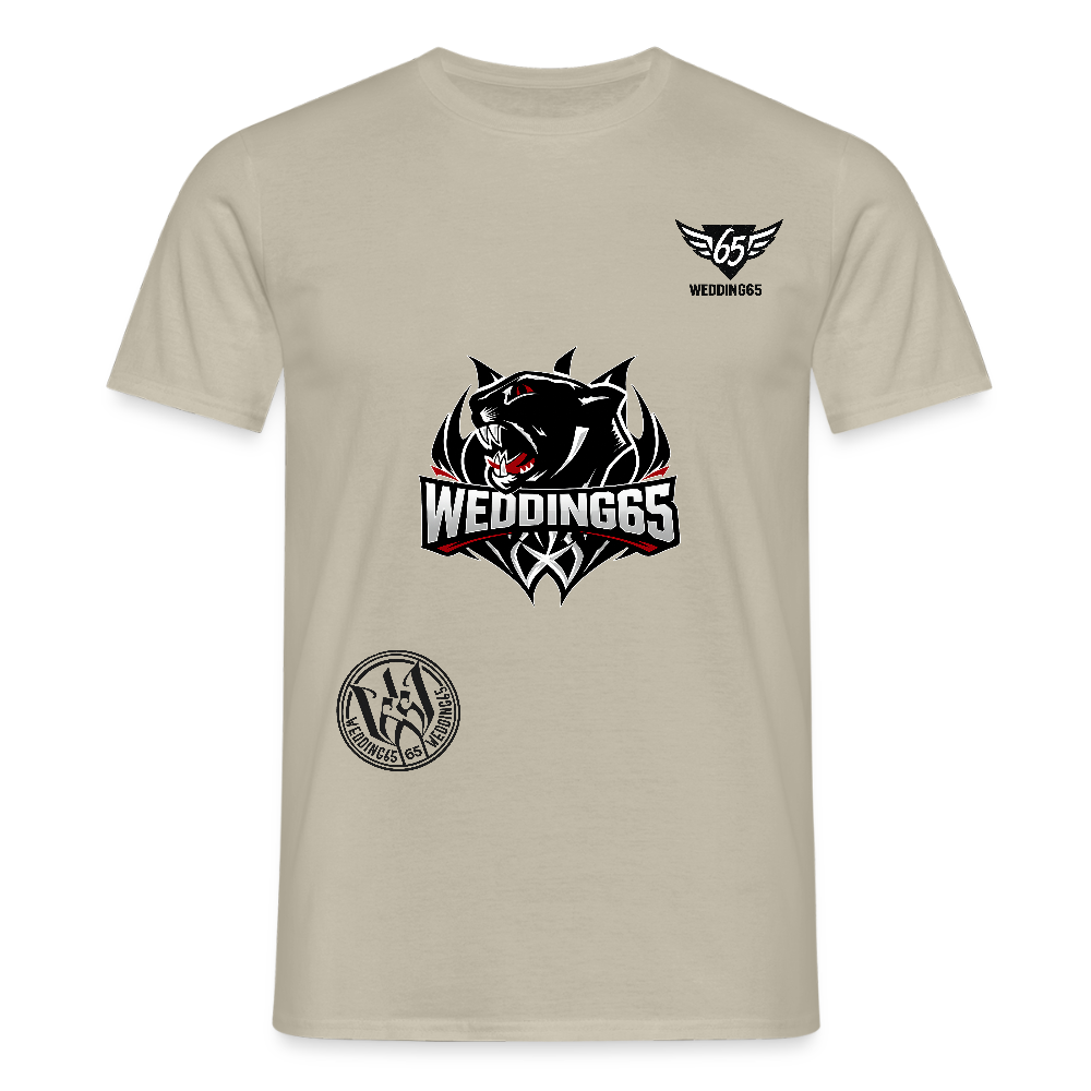 3 Logo's Wedding65 Männer T-Shirt - Sandbeige