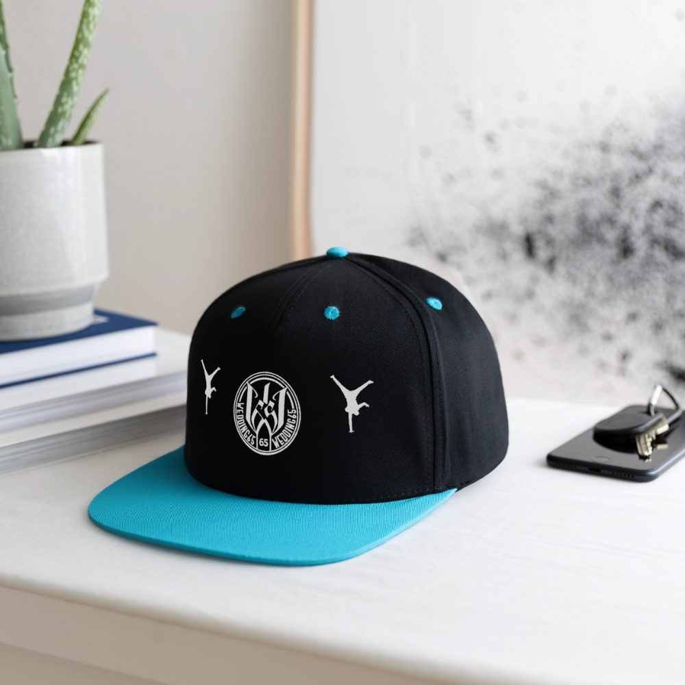 Wedding65 99 Kontrast Snapback Cap - Schwarz/Türkis