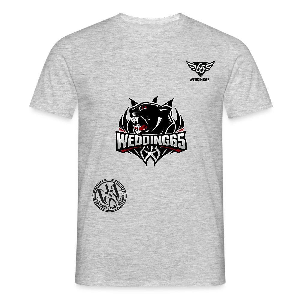 3 Logo's Wedding65 Männer T-Shirt - Grau meliert