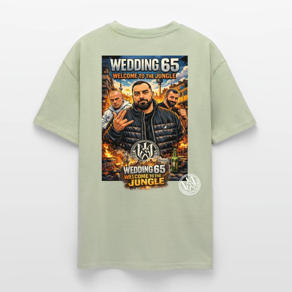 Jungle Wedding65 Heavy Oversize T-Shirt - Leichtes Salbeigrün 