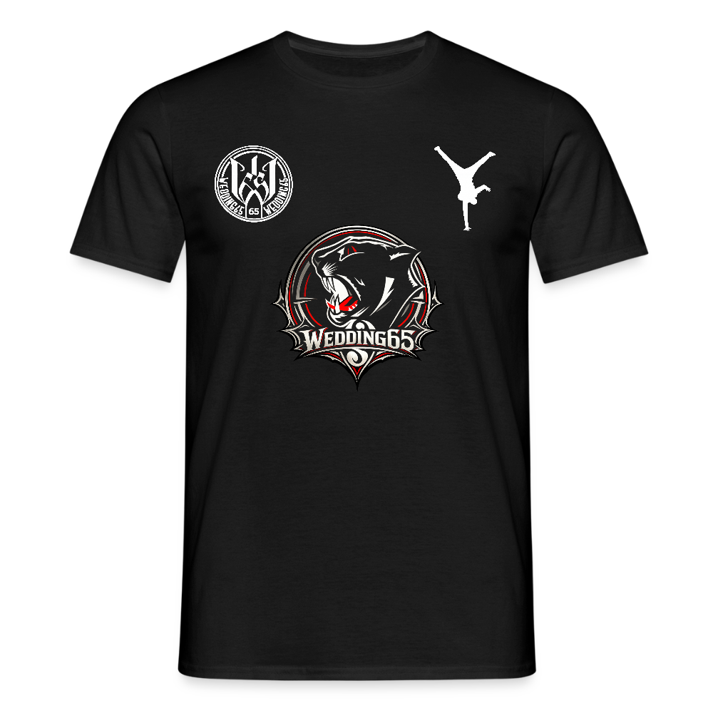 Panther Logo Wedding65 Männer T-Shirt - Schwarz