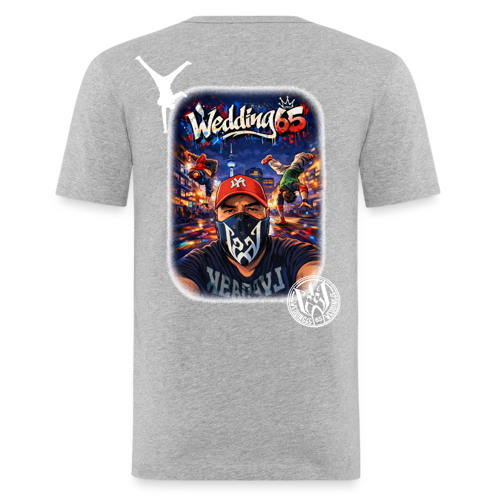 Wedding65 BreakCity Männer Slim Fit T-Shirt - Grau meliert