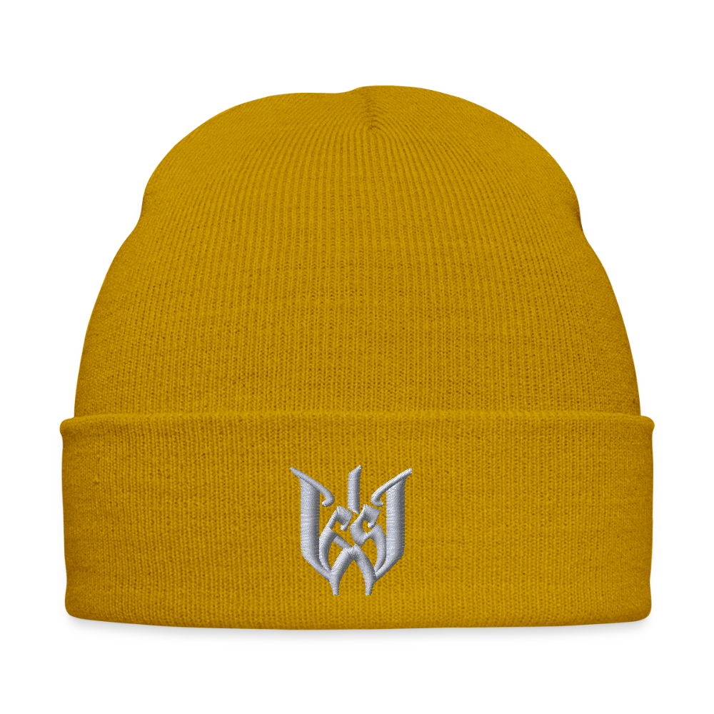 Wedding65 Bestickte Wintermütze - Senfgelb
