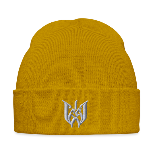 Wedding65 Bestickte Wintermütze - Senfgelb