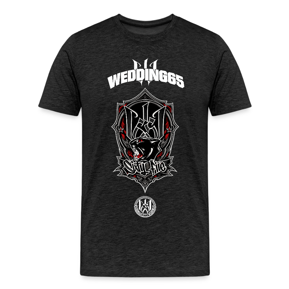 Red Panther Logo Wedding65 Männer Premium T-Shirt - Anthrazit