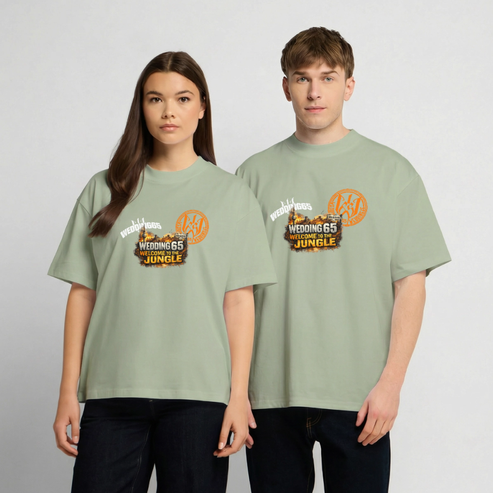 Jungle Wedding65 Heavy Oversize T-Shirt - Leichtes Salbeigrün 