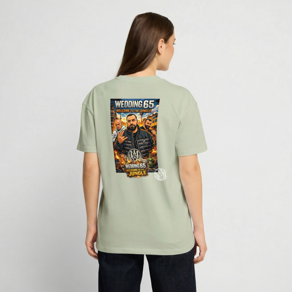 Jungle Wedding65 Heavy Oversize T-Shirt - Leichtes Salbeigrün 