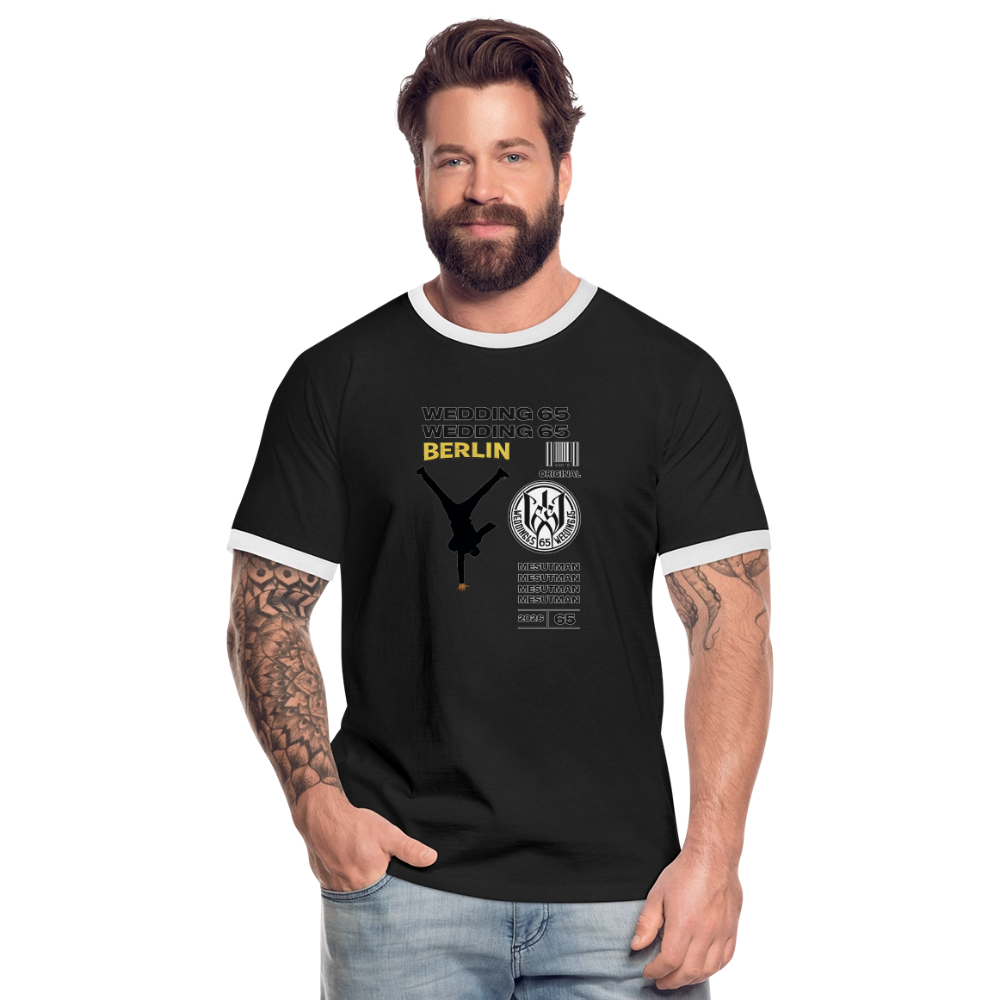 2026 Mesutman Wedding 65 Männer Kontrast-T-Shirt - Schwarz/Weiß