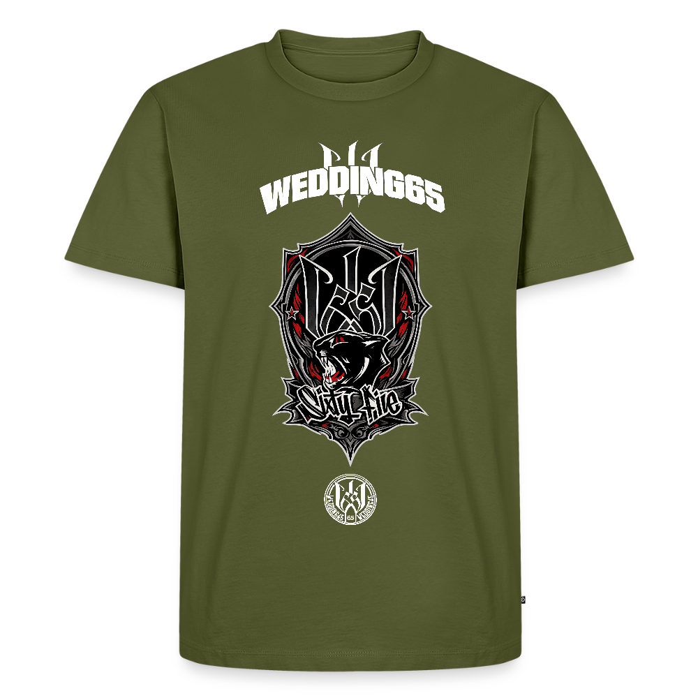 Red Panther Logo Wedding65 Männer Premium T-Shirt - Khaki