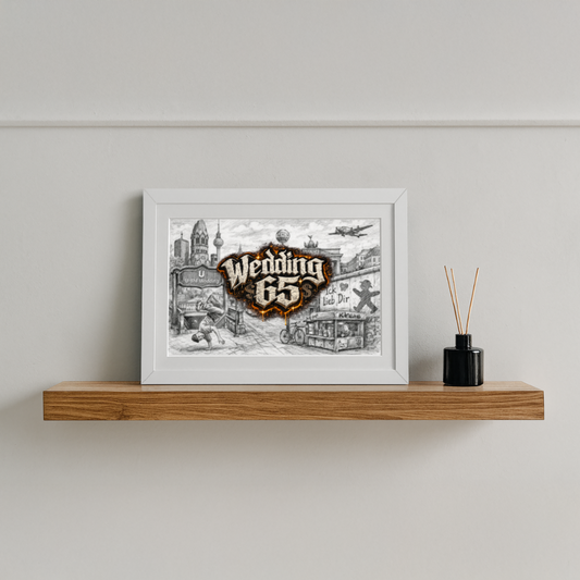 Berlin City Wedding 65 Gerahmtes Poster (37 × 27 cm) - Weiß