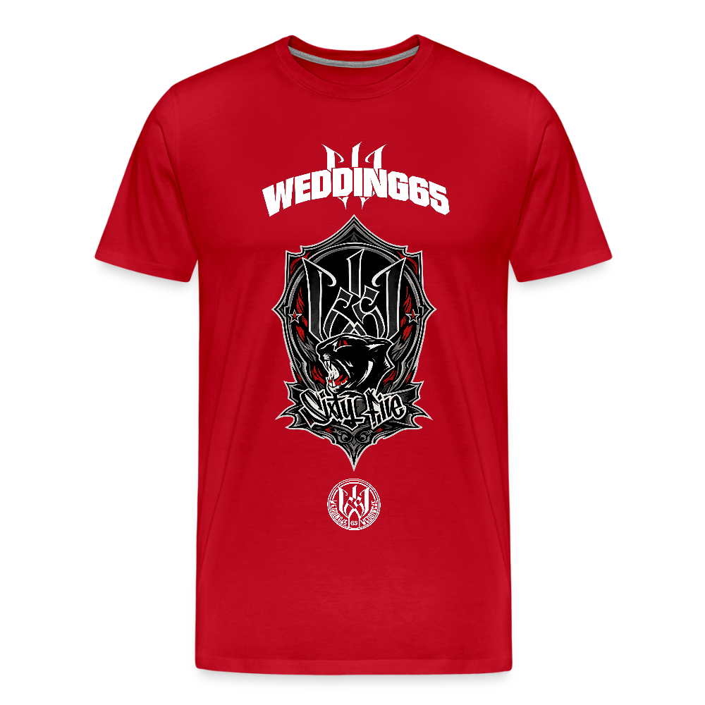 Red Panther Logo Wedding65 Männer Premium T-Shirt - Rot