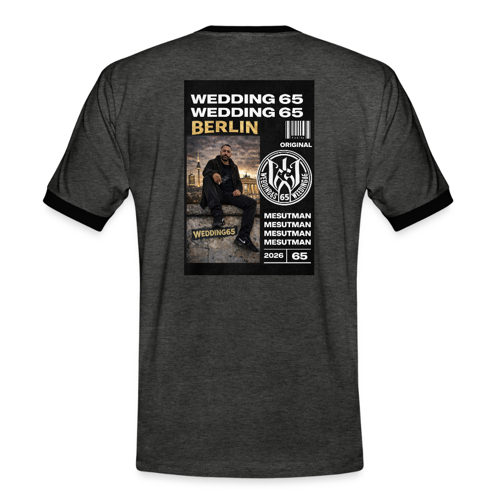 Mesutman Wedding 65 Männer Kontrast-T-Shirt - Anthrazit/Schwarz