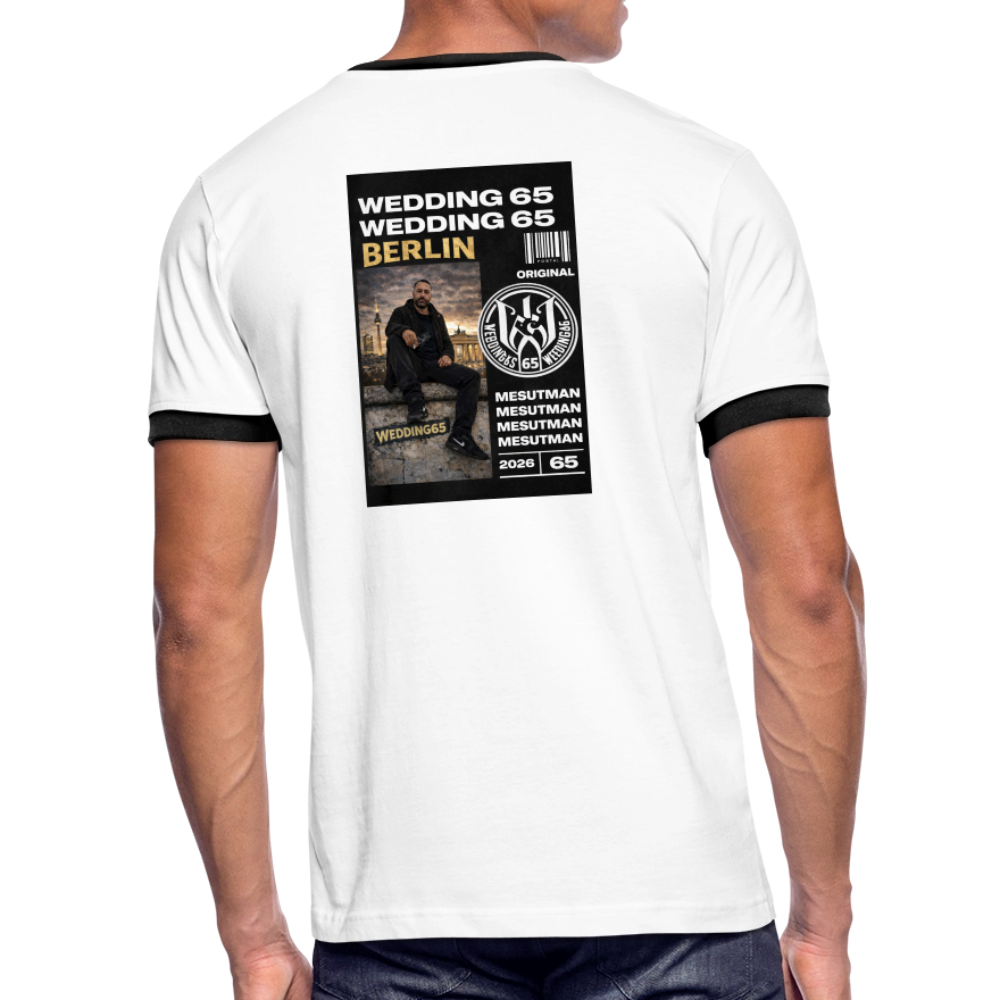 Mesutman Wedding 65 Männer Kontrast-T-Shirt - Weiß/Schwarz
