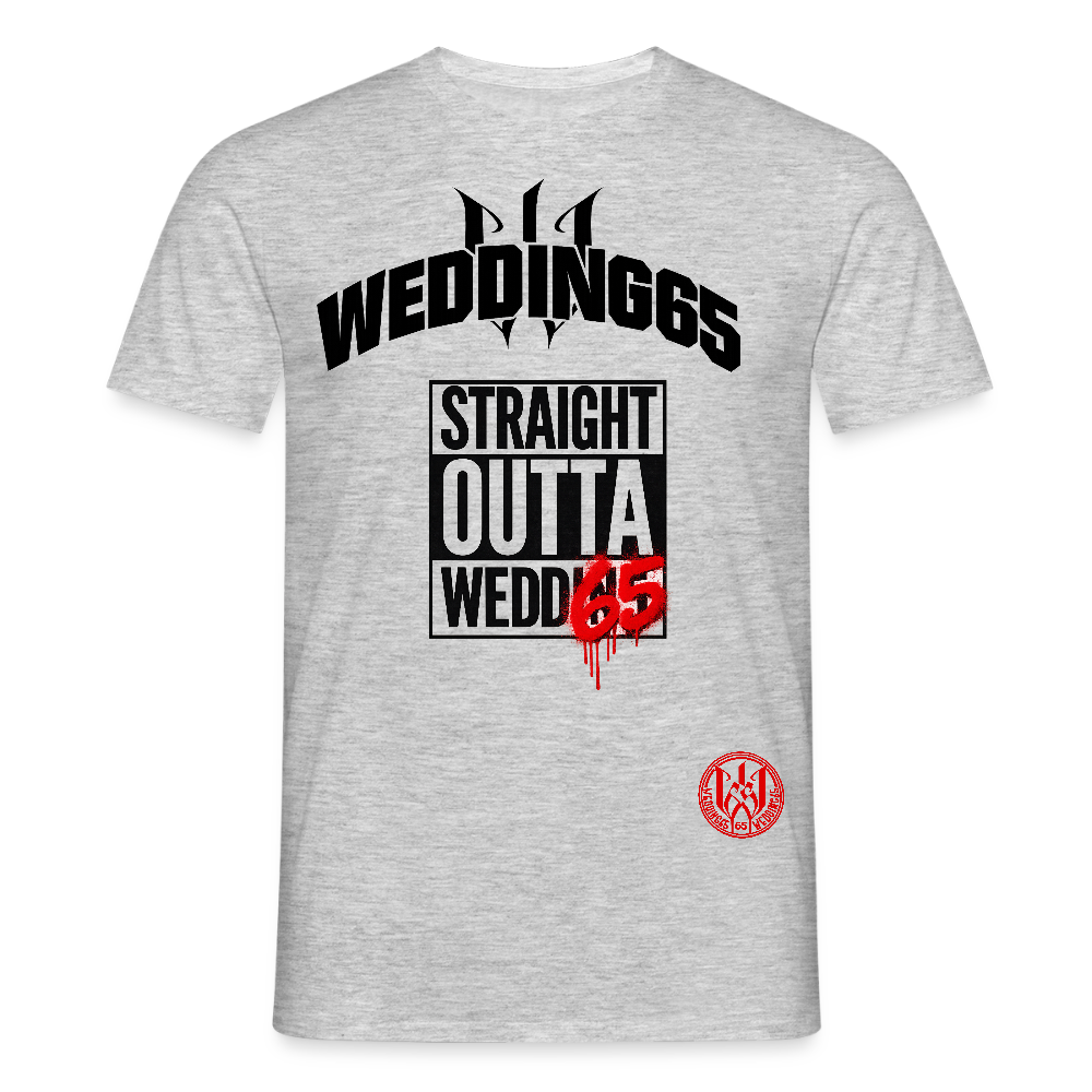 Straight Fill Wedding65 Männer T-Shirt - Grau meliert